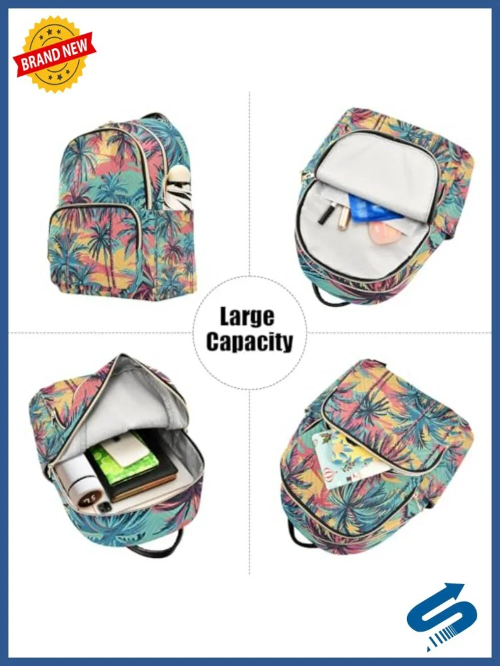 Nylon Quilted Small Backpack Purse Women Travel Daypack Lightweight Shoulder Bag
